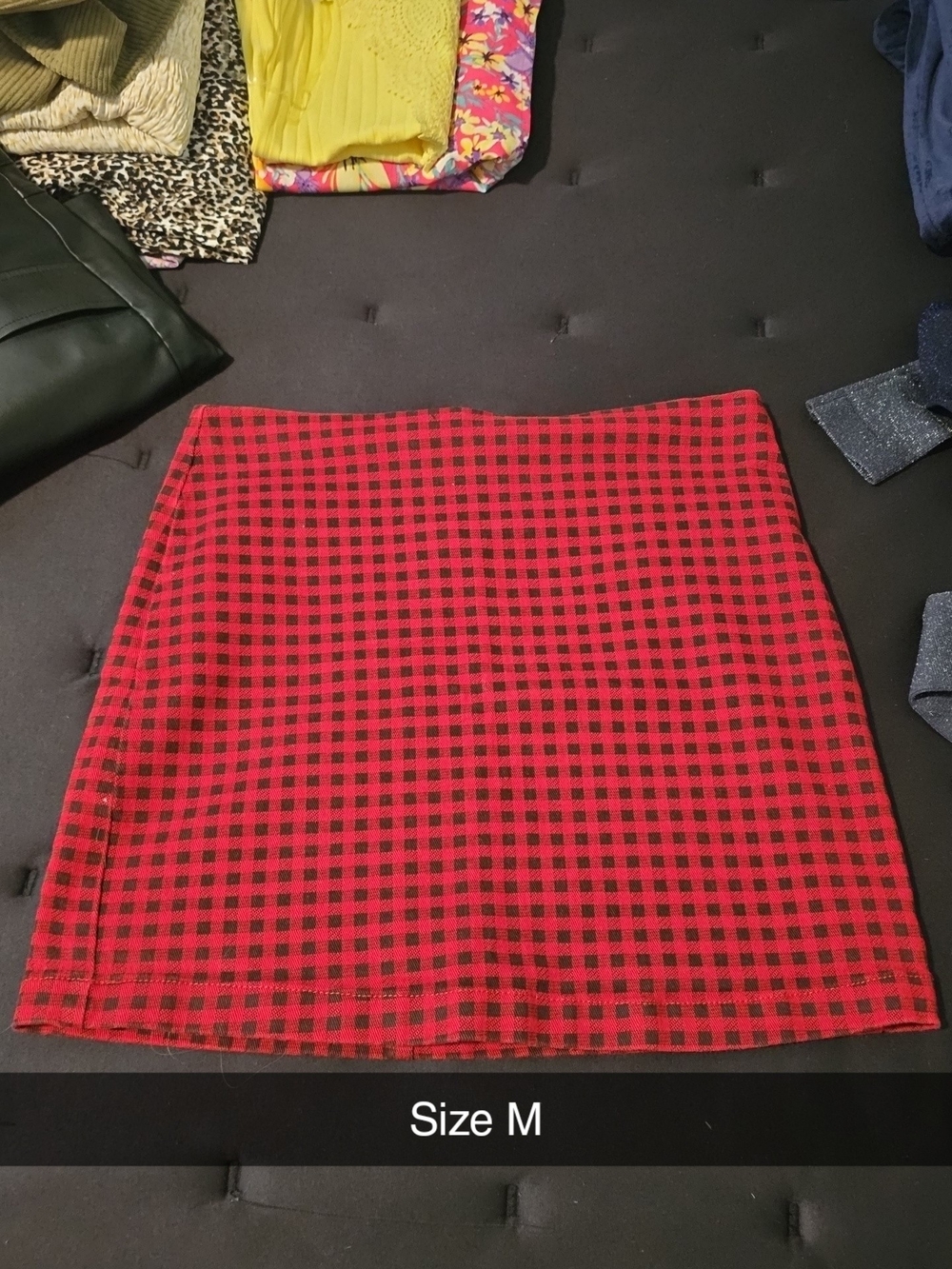 Forever 21 Red and Black Check Mini Skirt